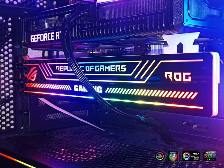 پایه کارت گرافیک ( براکت گرافیک افقی ) ROG راگ argb