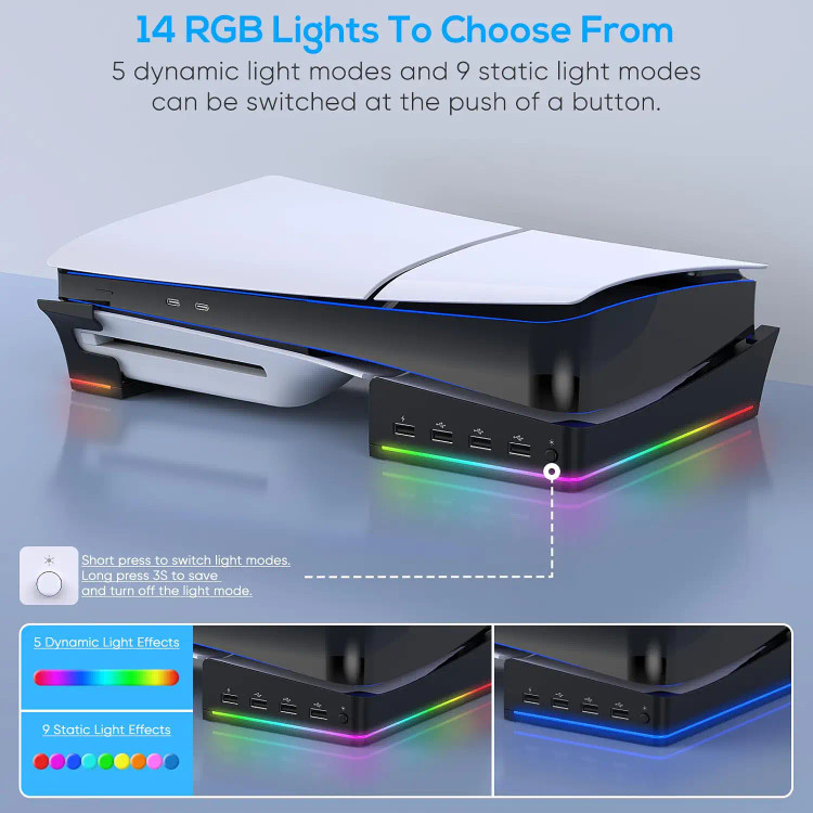 پایه شارژر افقی Auarte RGB - PS5 PRO