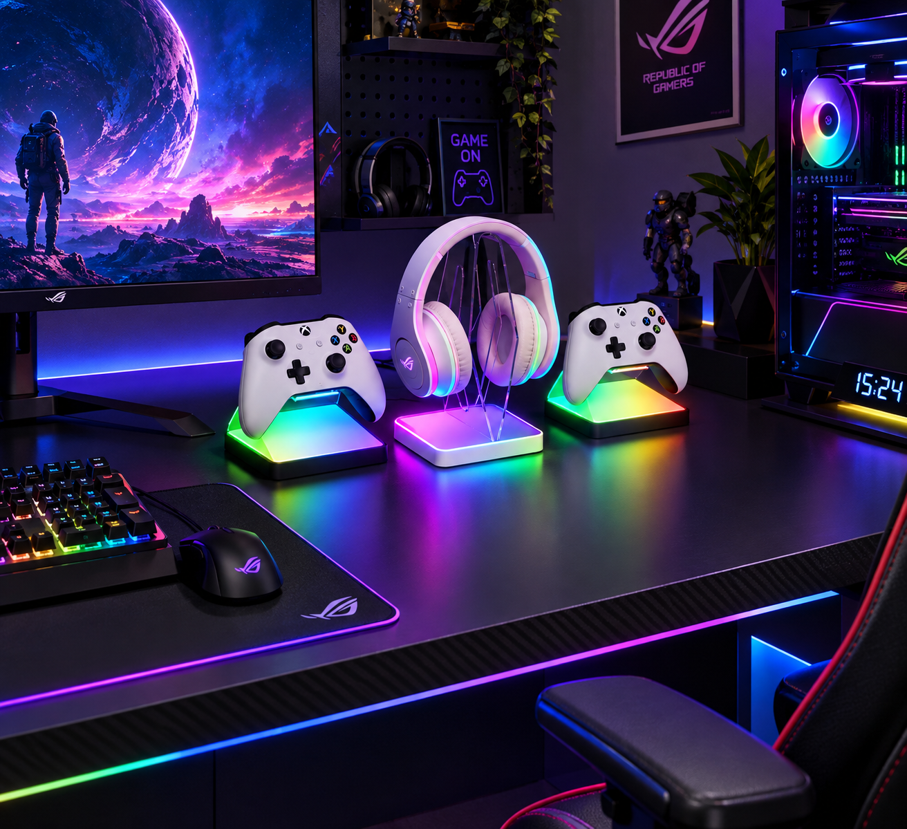 استند ( نگهدارنده ) دسته بازی ( PS5-XBOX... ) / قابل کنترل با موبایل / قابلیت های ویژه 3pcs